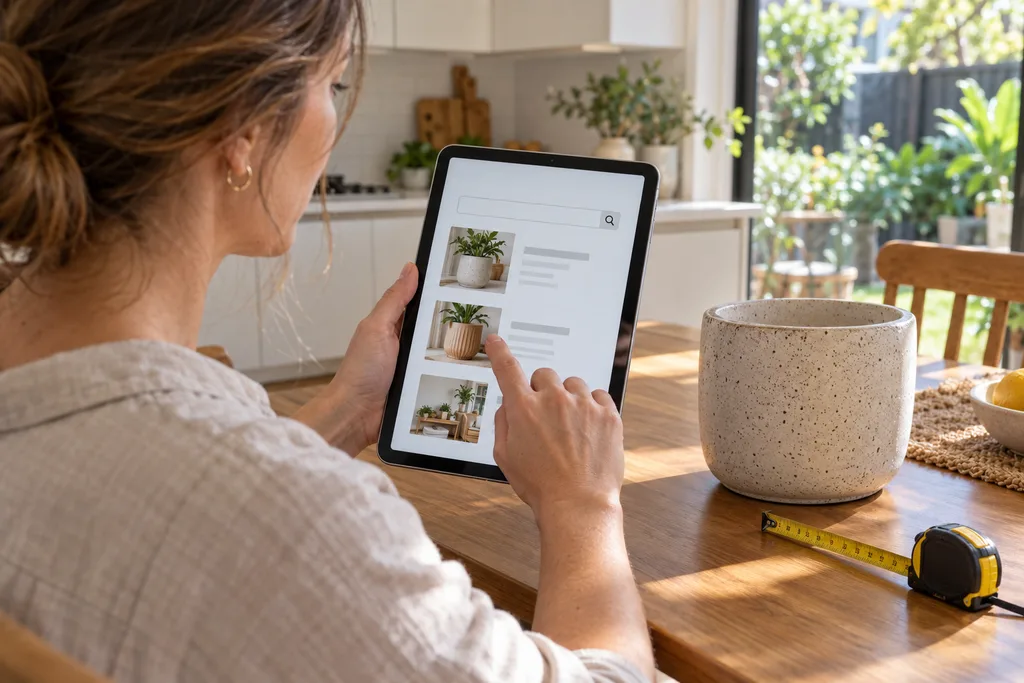 Customer Checking Planter Details Through Website Search